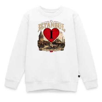 Istanbul Herzliebe: Zwei Kontinente - Kinder Premium Organic Sweatshirt - Weiß - Vorne - AI Model Kid Male (0cm)