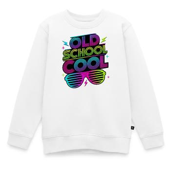 Old School Cool 80's Costume 80er Jahre - Kinder Premium Organic Sweatshirt - Weiß - Vorne - AI Model Kid Male (0cm)