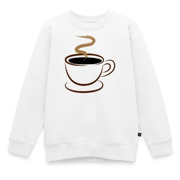 Kaffee - Kinder Premium Organic Sweatshirt - Weiß - Vorne - AI Model Kid Male (0cm)