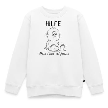 Au secours, mon père est avocat - Sweat Premium enfant bio - blanc - Devant - AI Model Kid Male (0cm)