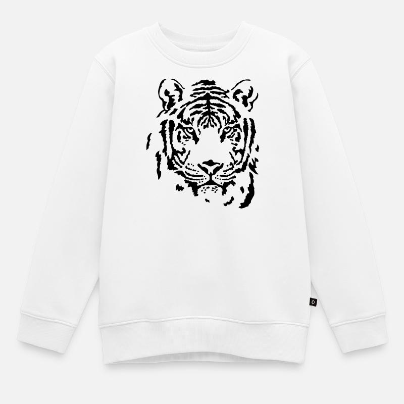 tiger - Kids Premium Organic Sweatshirt - white