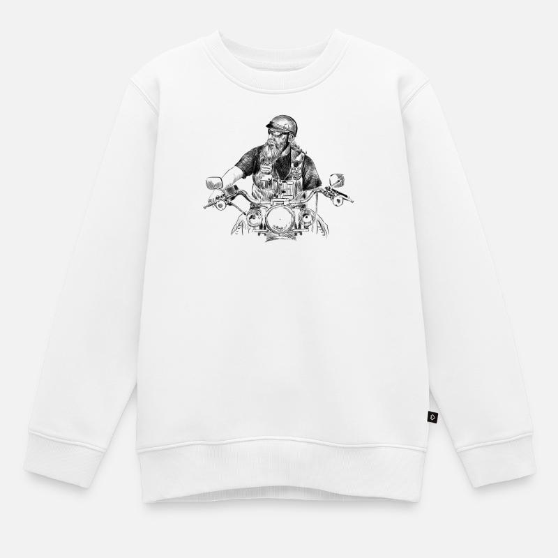 biker - Sweat Premium enfant bio - blanc
