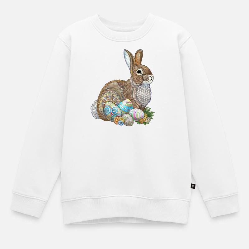Easter Egg Hunt Zentangle - Kids Premium Organic Sweatshirt - white
