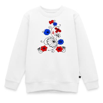 Blumenranke mit Schmetterling - Kinder Premium Organic Sweatshirt - Weiß - Vorne - AI Model Kid Male (0cm)