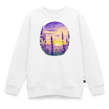 Champ de lavande - Sweat Premium enfant bio - blanc - Devant - AI Model Kid Male (0cm)