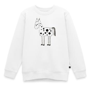 Pony - Kinder Premium Organic Sweatshirt - Weiß - Vorne - AI Model Kid Male (0cm)