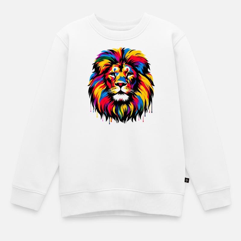 Löwe - Kinder Premium Organic Sweatshirt - Weiß