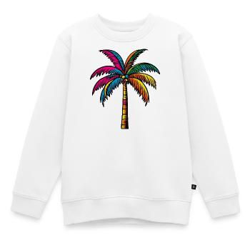 Palme - Kinder Premium Organic Sweatshirt - Weiß - Vorne - AI Model Kid Male (0cm)