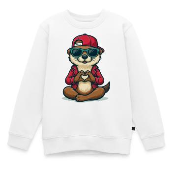 Otterly in Love - Kinder Premium Organic Sweatshirt - Weiß - Vorne - AI Model Kid Male (0cm)