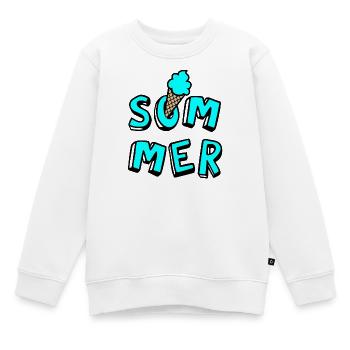 Sommer Eis Waffel Comicstyle Fun Lebensfreude Fan - Kinder Premium Organic Sweatshirt - Weiß - Vorne - AI Model Kid Male (0cm)