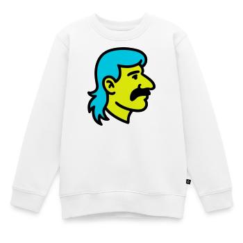 Mullet Homme Pop Art - Sweat Premium enfant bio - blanc - Devant - AI Model Kid Male (0cm)