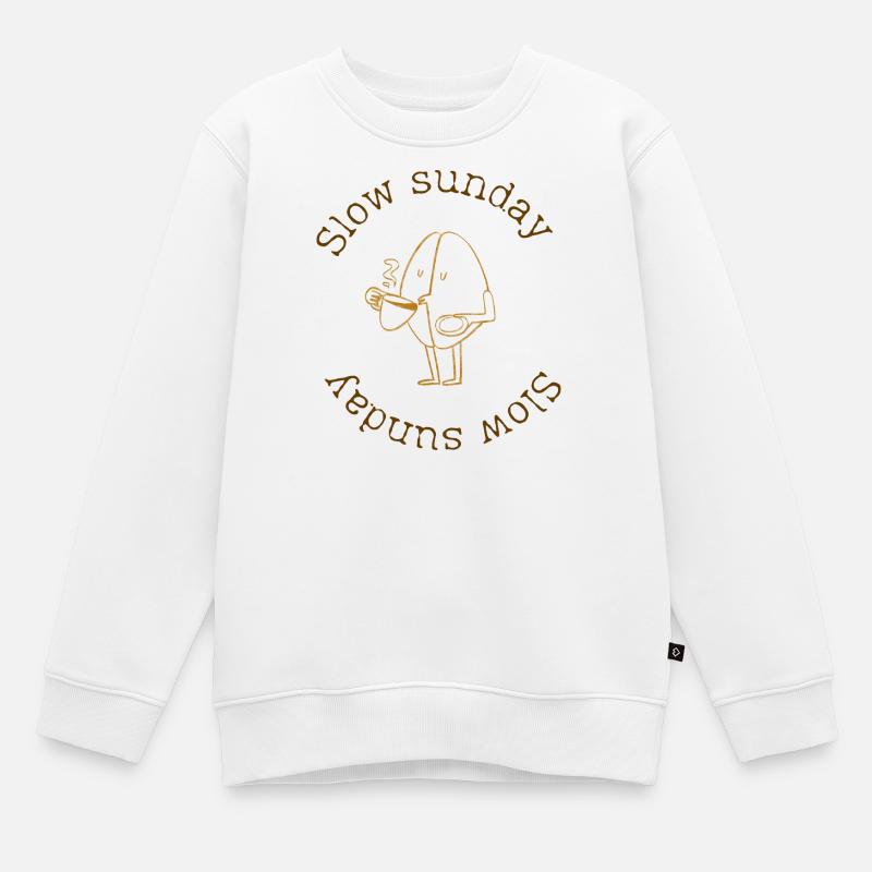 Dimanche lent - Sweat Premium enfant bio - blanc