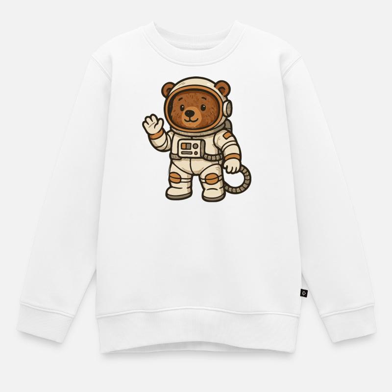 Ours mignon en combinaison d'astronaute - Sweat Premium enfant bio - blanc
