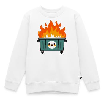 Poubelle enflammée mignonne - Sweat Premium enfant bio - blanc - Devant - AI Model Kid Male (0cm)
