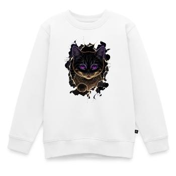 Katze Zerrissenes Tuch - Süßes Gothic  - Kinder Premium Organic Sweatshirt - Weiß - Vorne - AI Model Kid Male (0cm)