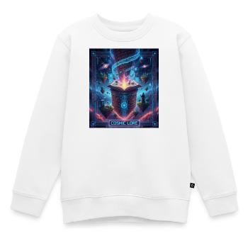 Cosmic Lore and Enchanted Book - Kids Premium Organic Sweatshirt - white - Front - AI Model Kid Male (0cm)