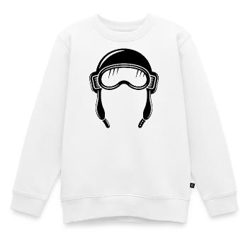 Cagoule d’aviateur - Sweat Premium enfant bio - blanc - Devant - AI Model Kid Male (0cm)