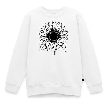 Fleur Fleur Noire Fleurs de Tournesol Fleurs - Sweat Premium enfant bio - blanc - Devant - AI Model Kid Male (0cm)