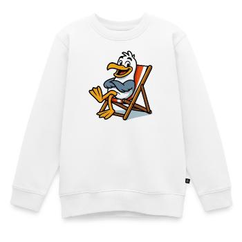 Lounge-Seemöwe am Strand - Kinder Premium Organic Sweatshirt - Weiß - Vorne - AI Model Kid Male (0cm)