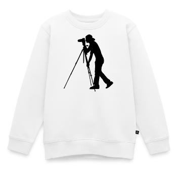 Photographer Fotograf Fotografie - Kinder Premium Organic Sweatshirt - Weiß - Vorne - AI Model Kid Male (0cm)