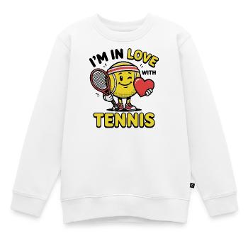 Tennis Shirt, I Love Tennis, Kinder shirt, Hoodie - Kinder Premium Organic Sweatshirt - Weiß - Vorne - AI Model Kid Male (0cm)