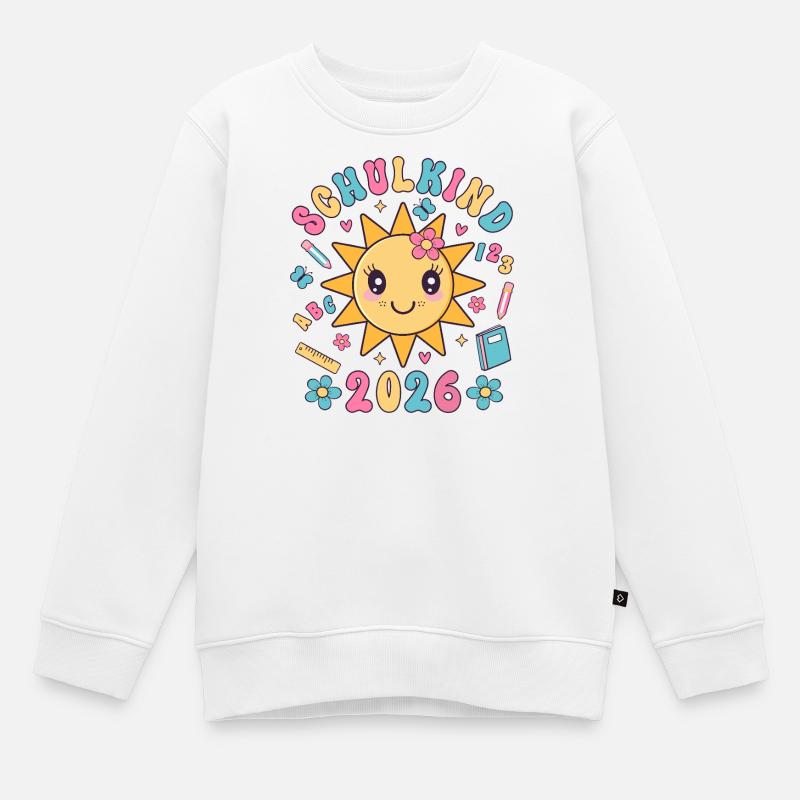 Schulkind 2026 Einschulung Mädchen Geschenkidee - Kinder Premium Organic Sweatshirt - Weiß