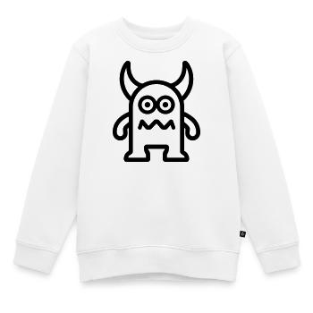 monstre - Sweat Premium enfant bio - blanc - Devant - AI Model Kid Male (0cm)