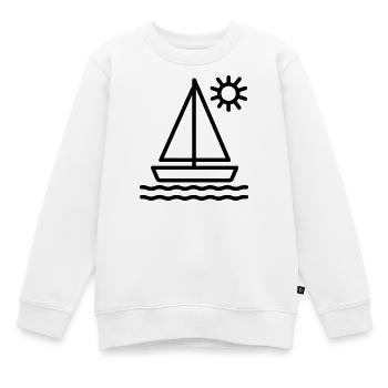 Segelschiff - Kinder Premium Organic Sweatshirt - Weiß - Vorne - AI Model Kid Male (0cm)