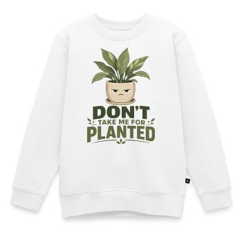 Don't Take Me for Planted – ein pflanzenbasiertes Wortspiel - Kinder Premium Organic Sweatshirt - Weiß - Vorne - AI Model Kid Male (0cm)