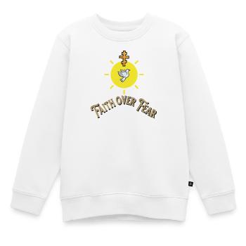 La foi avant la peur - Pigeon Vintage - Sweat Premium enfant bio - blanc - Devant - AI Model Kid Male (0cm)