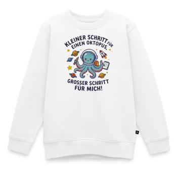 Kleiner Schritt für Oktopus Astronaut - Kinder Premium Organic Sweatshirt - Weiß - Vorne - AI Model Kid Male (0cm)