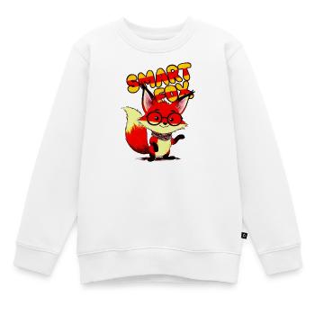 Lunettes de dessin animé Renard Intelligent - Sweat Premium enfant bio - blanc - Devant - AI Model Kid Male (0cm)