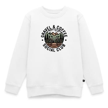 Gravel & Coffee Club - Kinder Premium Organic Sweatshirt - Weiß - Vorne - AI Model Kid Male (0cm)