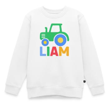 Liam Traktor grün - Kinder Premium Organic Sweatshirt - Weiß - Vorne - AI Model Kid Male (0cm)
