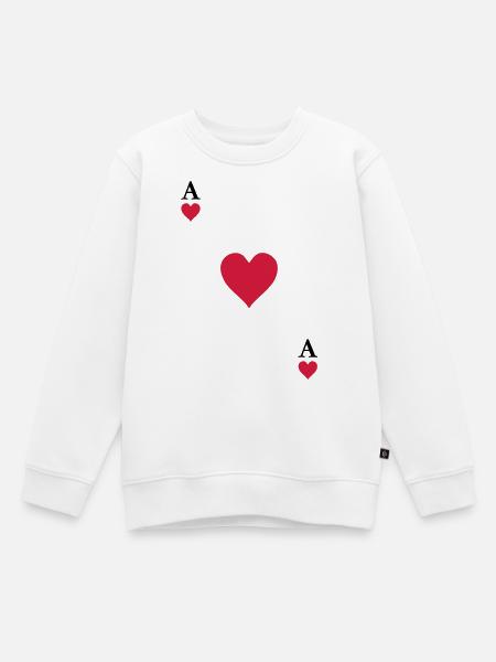As de coeur - Sweat Premium enfant bio - blanc