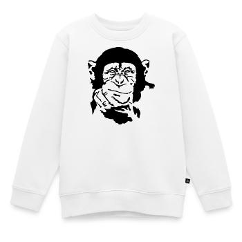 Affe - Kinder Premium Organic Sweatshirt - Weiß - Vorne - AI Model Kid Male (0cm)