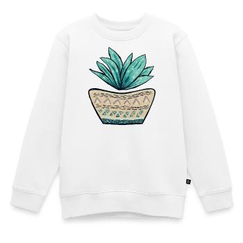 Sukkulenten Topf Muster - Kinder Premium Organic Sweatshirt - Weiß - Vorne - AI Model Kid Male (0cm)