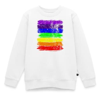 Rayures Vivid Pride - Sweat Premium enfant bio - blanc - Devant - AI Model Kid Male (0cm)