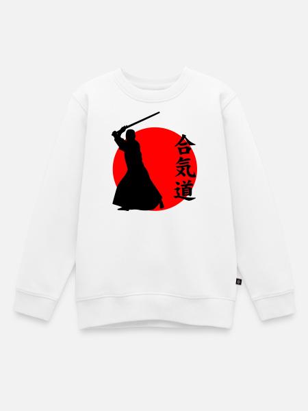 Aïkido - Sweat Premium enfant bio - blanc