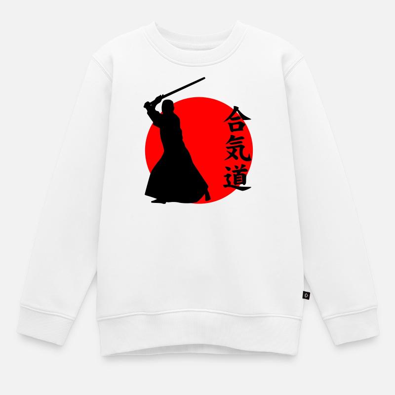 Aikido - Kids Premium Organic Sweatshirt - white