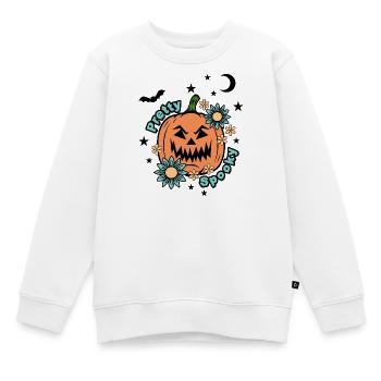 Halloween Kürbis - Pretty Spooky - Niedliches Halloween - Kinder Premium Organic Sweatshirt - Weiß - Vorne - AI Model Kid Male (0cm)