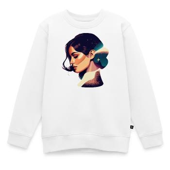 Illustration de femme de rêve cosmique - Sweat Premium enfant bio - blanc - Devant - AI Model Kid Male (0cm)