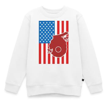 Apiculture Drapeau US - Sweat Premium enfant bio - blanc - Devant - AI Model Kid Male (0cm)
