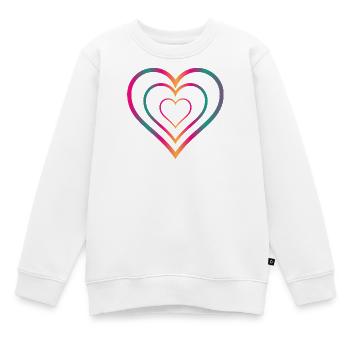 HERZ. PAAR. GERADE VERHEIRATET. Junggesellinnenabschied. VALENTINSTAG. - Kinder Premium Organic Sweatshirt - Weiß - Vorne - AI Model Kid Male (0cm)