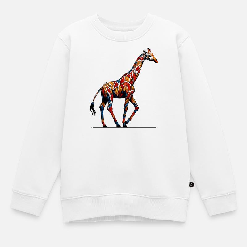 Giraffe - Kinder Premium Organic Sweatshirt - Weiß