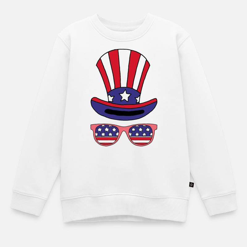 C'est l'Amérique ! - Sweat Premium enfant bio - blanc
