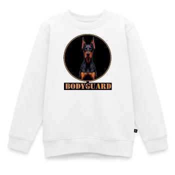 Bodyguard Dobermann Kreis - Kinder Premium Organic Sweatshirt - Weiß - Vorne - AI Model Kid Male (0cm)