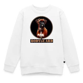 Bodyguard Hundedesign - Boxerhund - Kinder Premium Organic Sweatshirt - Weiß - Vorne - AI Model Kid Male (0cm)