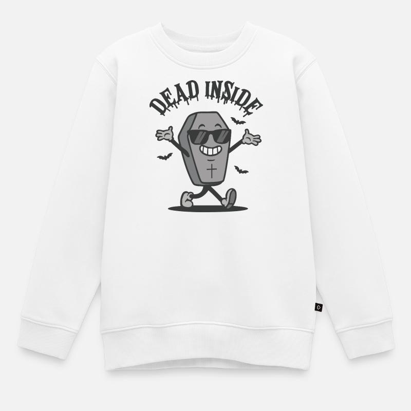 Dead Inside - Happy Coffin Halloween Design - Sweat Premium enfant bio - blanc