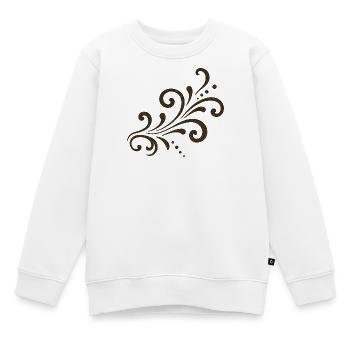 Braune Ornamentblüte Swirl - Kinder Premium Organic Sweatshirt - Weiß - Vorne - AI Model Kid Male (0cm)